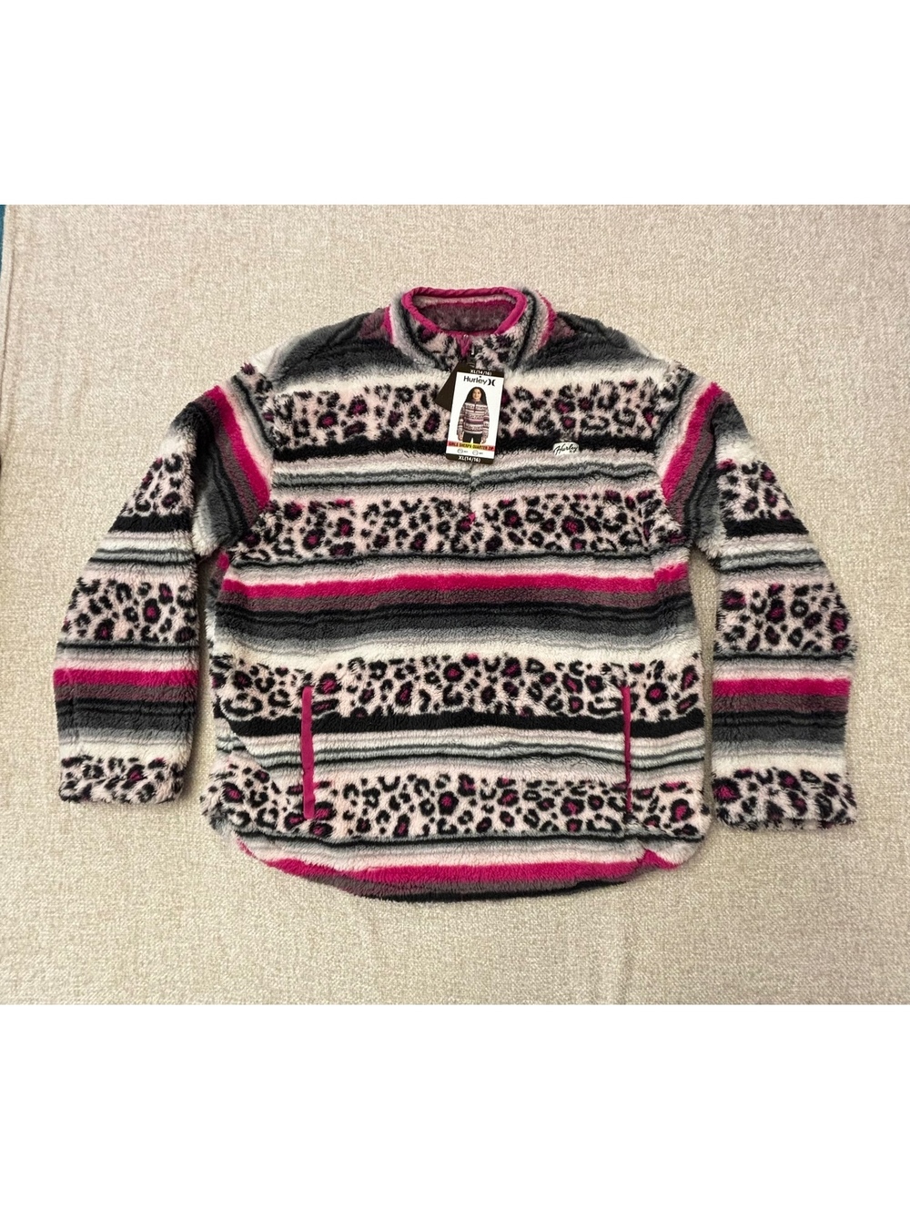 Hurley Girl’s Sherpa Quarter-Zip Pullover Size XL (14/16)